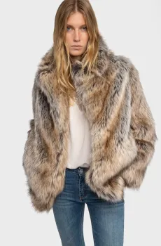 Женская бежевая шуба Faune Бежевый L ZADIG&VOLTAIRE WWCO01216_NATUREL