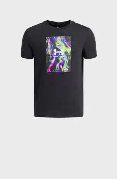 Детская черная футболка UA B MULTI COLOR PHOTO  SS Черный 7 Under Armour 6016585-001