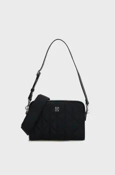 Женская черная сумка QUILTED NYLON 2X STRAP Черный ONESIZE Calvin Klein LV04F3648G