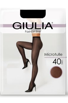 Фантазийные колготки женские Giulia Microtulle (1) с эффектом сеточки, 40 DEN, Nero, размер 3