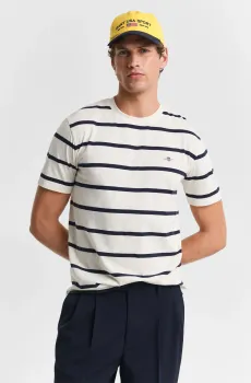 Мужская белая футболка в полоску STRIPED Белый XXL Gant 2003298