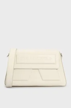 Женская бежевая кожаная сумка IKON/K SOFT SHOULDER BAG Бежевый ONESIZE Karl Lagerfeld A1W30154