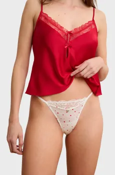 Женские белые трусики-стринги с узором BALLADE Белый S Etam 6557184