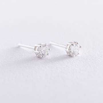 Серьги-пусеты с фианитами (4мм) 12741 Серьги-пусеты с фианитами (4мм) 12741