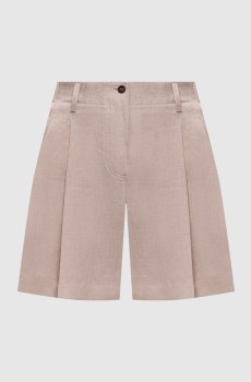 Бежевые шорты из льна
