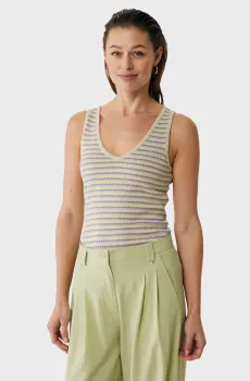 Женская майка с узором Stripe lurex knit top Разноцветный M Mexx MF006605651W