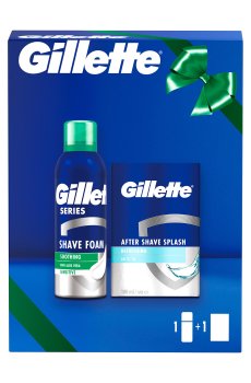 Подарочный набор мужской Gillette Series (пена для бритья, 200 мл + лосьон после бритья, 100 мл)