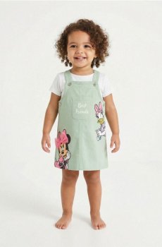 Бавовняна сукня-напівкомбінезон Minnie Mouse - бірюзовий