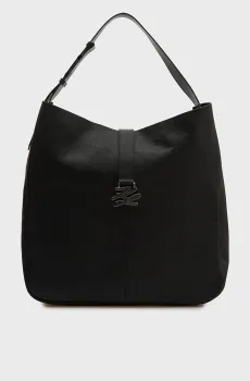 Женская черная кожаная сумка AUTOGRAPH Черный ONESIZE Karl Lagerfeld B2W30263