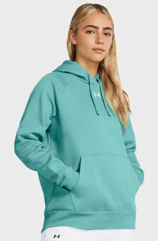 Женское бирюзовое худи UA Rival Fleece Hoodie Бирюзовый XS Under Armour 1379500-482