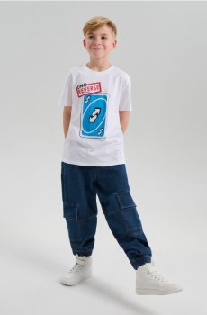 Бавовняна футболка з принтом UNO - білий