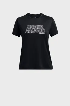 Детская черная футболка UA Tech Wordmark SS Черный 8 Under Armour 1389759-001