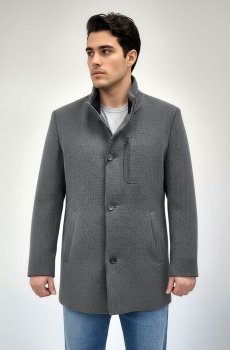 Мужское серое шерстяное пальто AP-22512-KD2-dark-grey