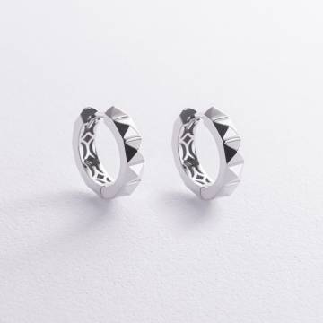 Серьги - кольца в белом золоте с09011 Серьги - кольца в белом золоте с09011