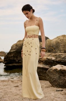 Сукня максі із акцентною бахромою