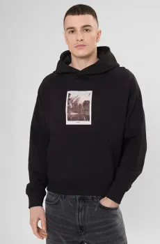 Мужское черное худи Черный L HUGO 50554009;001