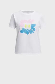Детская белая футболка UA Bubble Wordmark SS Белый 8 Under Armour 1389765-100
