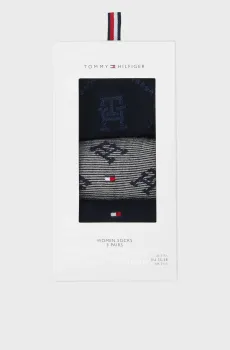 Женские носки (3 пары) TH WOMEN SOCK 3P MONOGRAM GIFTBOX Разноцветный 35-38 Tommy Hilfiger 701229863