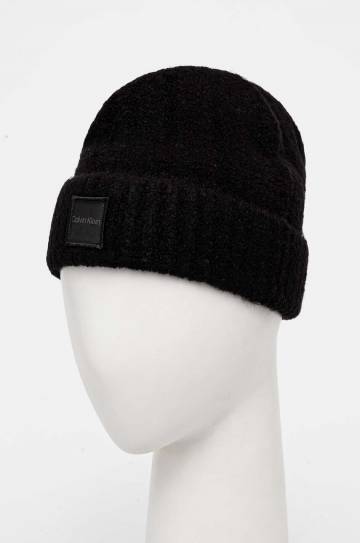 Шапка с примесью шерсти Calvin Klein цвет чёрный K60K612596 Шапка с примесью шерсти Calvin Klein цвет чёрный K60K612596