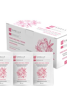 Крем для рук и ногтей Shelly Hand and Nail Cream с коллагеном, эластином и экстрактом пиона, 100*4 мл
