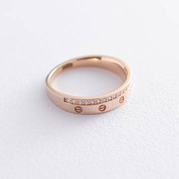 Золотое кольцо "Love" с фианитами к06667 Золотое кольцо "Love" с фианитами к06667