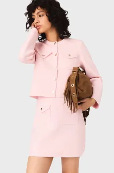 Женская пудровая юбка Розовый 38 MAJE MFPJU01455_Pink