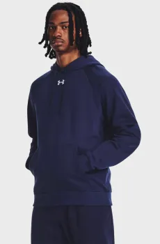 Мужское темно-синее худи UA Rival Fleece Hoodie Синий S Under Armour 1379757-410