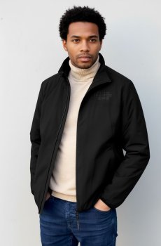 Куртка-ветровка черная с воротником стойкой SB-25259-black