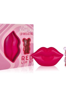 Уценка! Набор для ухода за губами Just Kawaii Red Lips (патчи для губ, 20*1.6 г + масло для губ, 1.5 г)
