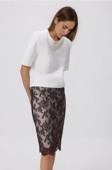 Reserved - Спідниця міді з мереживом - різнобарвний - YP024-MLC
