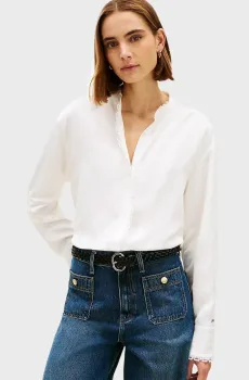 Женская белая блуза LACE Белый M Tommy Hilfiger WW0WW48654