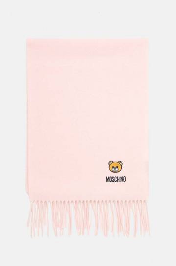 Шерстяной шарф Moschino цвет розовый однотонный M5783 50124 Шерстяной шарф Moschino цвет розовый однотонный M5783 50124