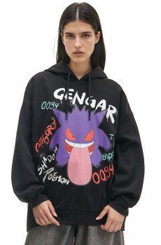 Cropp - Чорне худі з принтом Pokémon Gengar - чорний