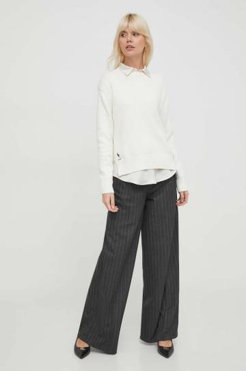 Рубашка Lauren Ralph Lauren цвет бежевый regular классический воротник 200918715 Рубашка Lauren Ralph Lauren цвет бежевый regular классический воротник 200918715