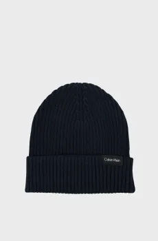 Мужская темно-синяя шапка CLASSIC COTTON RIB Синий ONESIZE Calvin Klein K50K510982
