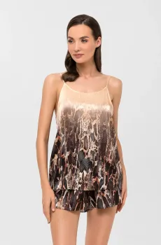 Женский шелковый топ с узором Разноцветный 40 MARC&ANDRE S25-05SS115