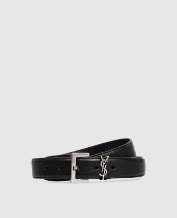 Черный кожаный ремень CASSANDRE