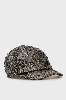 Женская черная кепка signature herringbone Черный ONESIZE Karl Lagerfeld A4W33005