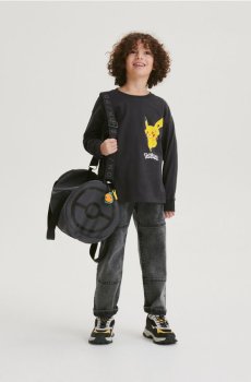 Reserved - Лонгслів oversize Pokémon - темно-сірий - 8875X-90X