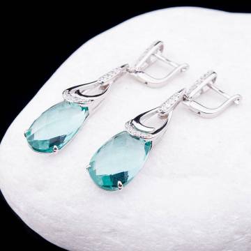 Серебряные серьги с фианитами с3 Серебряные серьги с фианитами с3
