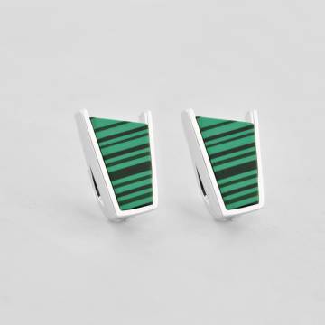 Серебряные серьги Minimal 1842-green Серебряные серьги Minimal 1842-green