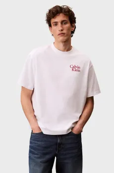 Мужская белая футболка RESORT SCRIPT Белый M Calvin Klein Jeans LV04RC808G
