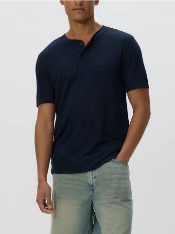 Reserved - Henley T-shirt med regular fit - темно-синій - WC941-59X Reserved - Henley T-shirt med regular fit - темно-синій - WC941-59X