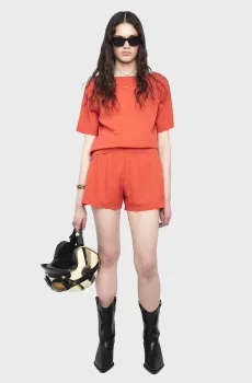 Женская терракотовая футболка Ella Красный S ZADIG&VOLTAIRE JWTS02830_SIENNA