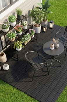 Набір садових плиток, 4 шт. - чорний