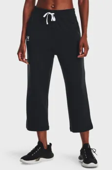 Женские черные спортивные брюки UA Rival Terry Flare Crop Черный S Under Armour 1377000-001