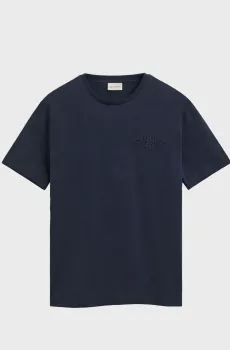 Мужская темно-синяя футболка REG TONAL SHIELD SS Синий L Gant 2067058