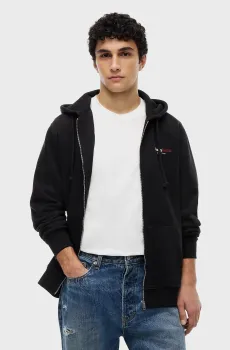 Мужское черное худи REG DNA BACKPRINT FZ HD Черный M Tommy Jeans DM0DM23404