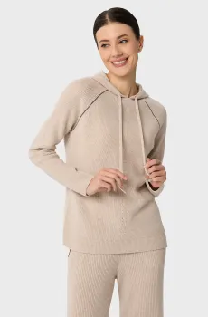 Женское бежевое шерстяное худи Бежевый 42 MARC&ANDRE W25-00CH0414