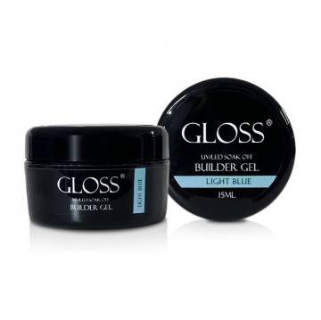 Однофазный гель для ногтей Gloss Builder Gel UV/LED Soak Off, Ligth blue, 15 мл Однофазный гель для ногтей Gloss Builder Gel UV/LED Soak Off, Ligth blue, 15 мл